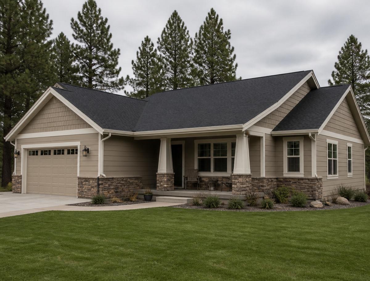 Same craftsman home with a brand new charcoal asphalt roof